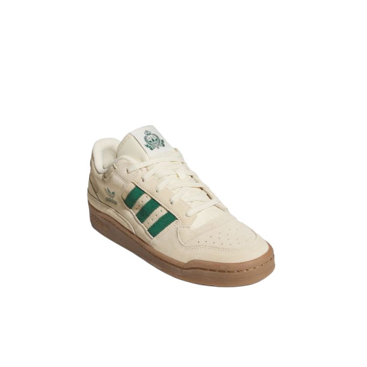 Adidas Forum Low CL Warm Vanilla Dark Green Unisex Sneakers Cream Ivory JR3173