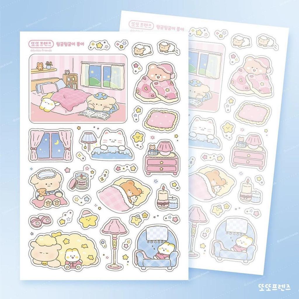 Korean Cute Bear Cartoon Stickers – Waterproof DIY Decoration Stickers