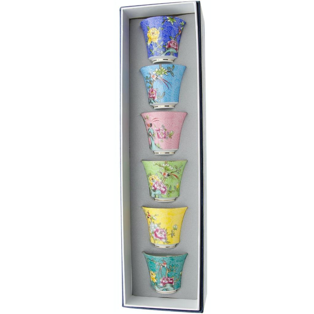 CUPS FOR TEA AND HERBS 6x CUPS PORCELAIN GIFT SET