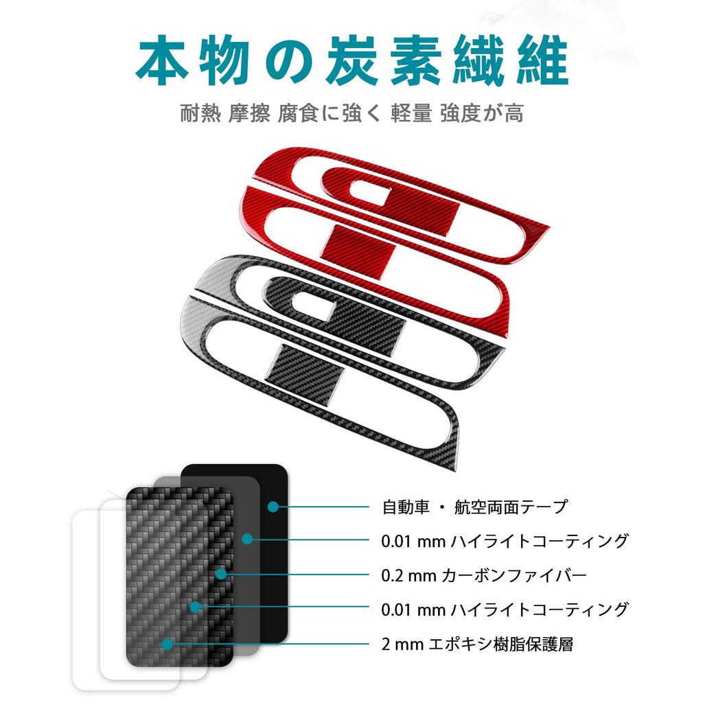 AIRSPEED Carbon Fiber Interior Door Window Lift Decoration Frame Stickers for Mini Cooper F66 F67 Stylish Interior Includes Tape 2024-2025,