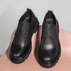 Pánské společenské boty s tlustou podrážkou - Černý britský styl