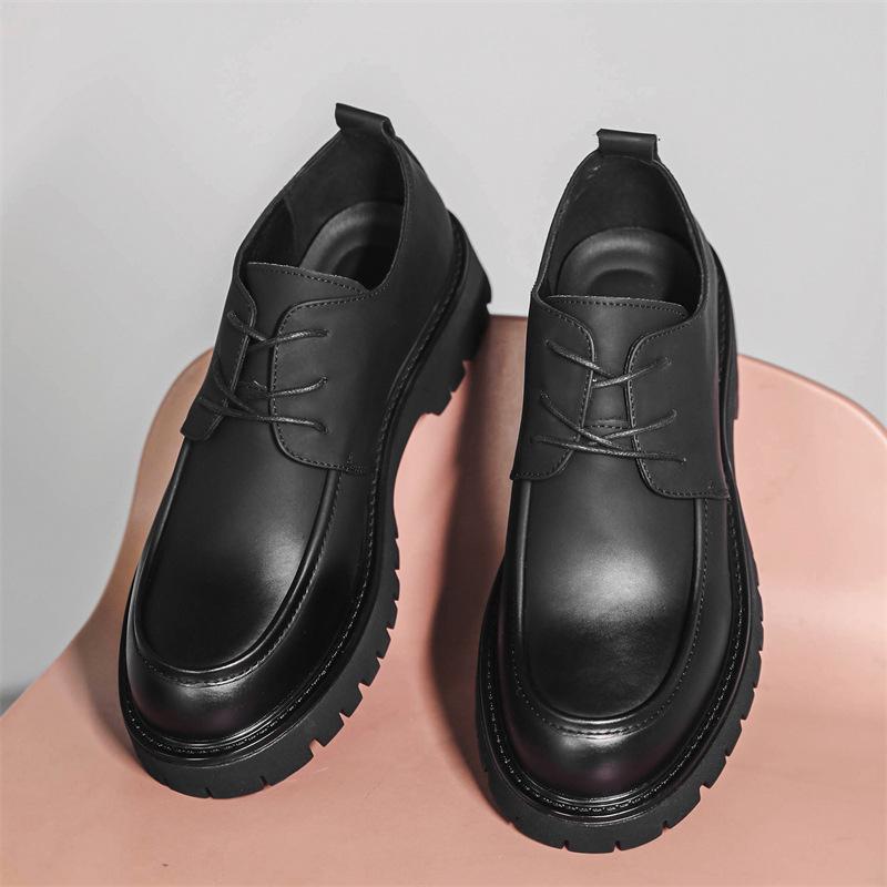 Pánské společenské boty s tlustou podrážkou - Černý britský styl