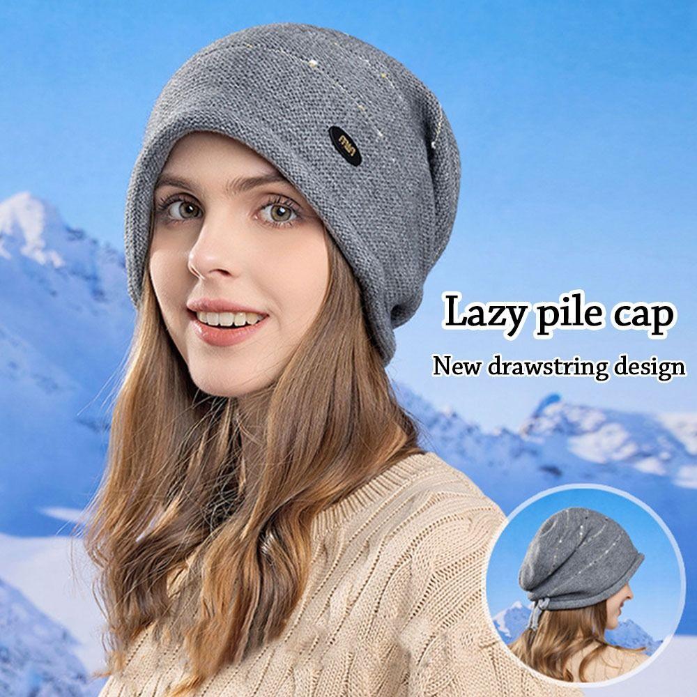 Short Brim Winter Knitted Hat Soft Bonnet Casual Beanies  Outdoor
