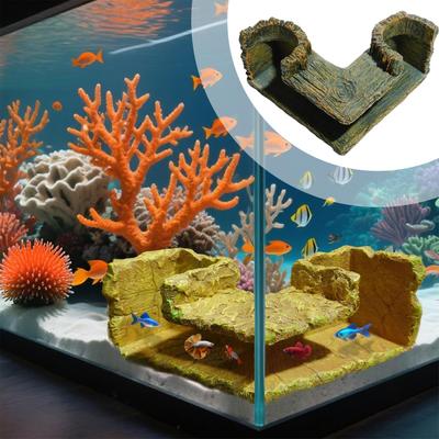 Fischtunnel Harz Doppelter Eingang Bequemer Ruheplatz Fischtunnel Für Aquarium Dekorationen Für Becken Zucht Versteck Zeug Wasser