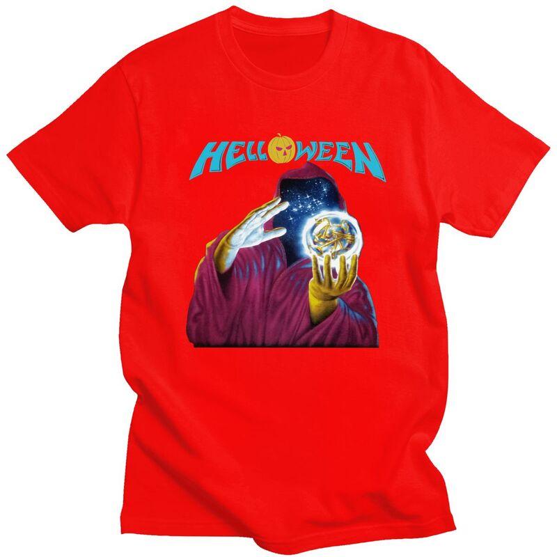 Мужские футболки Helloween Keeper Of The Seven Keys Part, 100% хлопок, повседневные, с коротким рукавом, футболка в стиле рок S