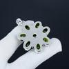 Peridot Gemstone Silver Flower Pendant in 925 Sterling Silver - Handmade Pear Design, Everyday Wear Jewelry Valantine Day Gift