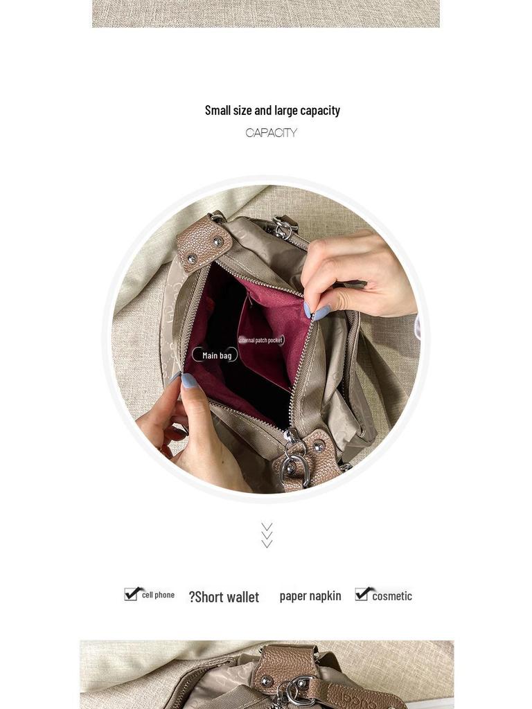 Wodoodporna damska torba typu cylindryczna z nylonu na ramię z 2023 r.