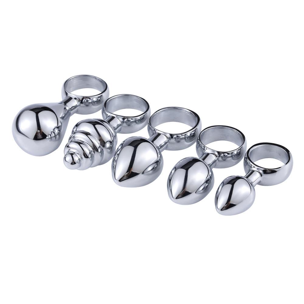 Metallic Pull Ring Butt Plug Beginner's Entry Anal Expansion G-Spot Anus Toys for Men and Women