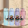 1PC Volleyball Fire Explosion Art Print 750ml Color Plastic Sports Water Bottle Leakproof Flip Straw Lid Suitable for Sports Office Home Use