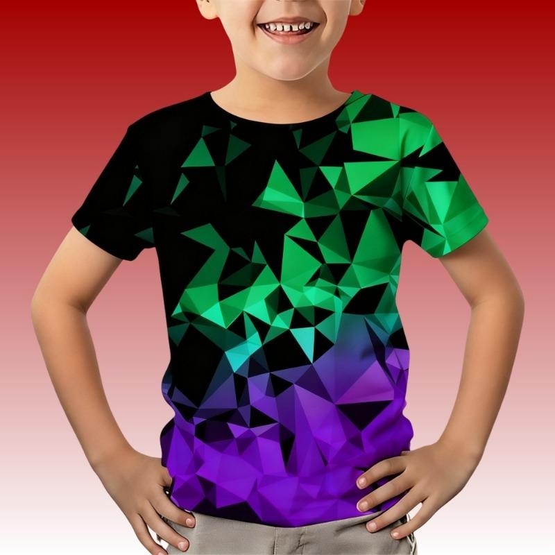 2025 Kids Clothes 3D Print Cute Cartoon Bear Short Sleeves Graphic T Shirts Outdoor Comforts Casual Tops T-Shirts for Children