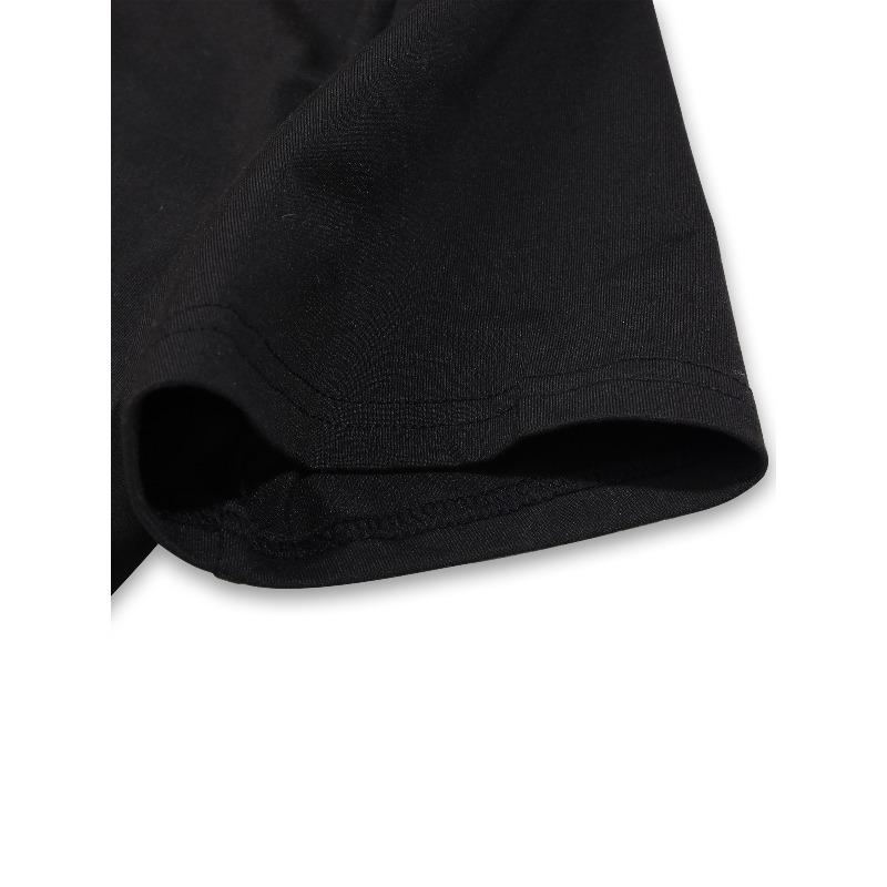 European Size Men'S Print Short-Sleeved T-Shirt with Wire Mesh Letter "J" | Medium Elasticity, Fashionable Style, Loose Crew Neck, Comfortable