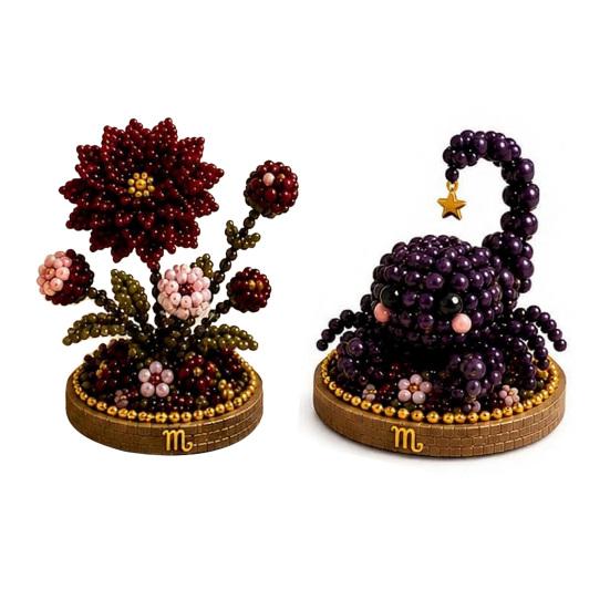 12 Zodiac Signs Bead Craft Kit DIY Beaded Garden Kit 3D Beaded Astrology