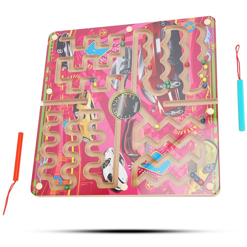 Magnetic Maze Game Puzzle Board Games Children Kid Toddler Educational Wooden Toy