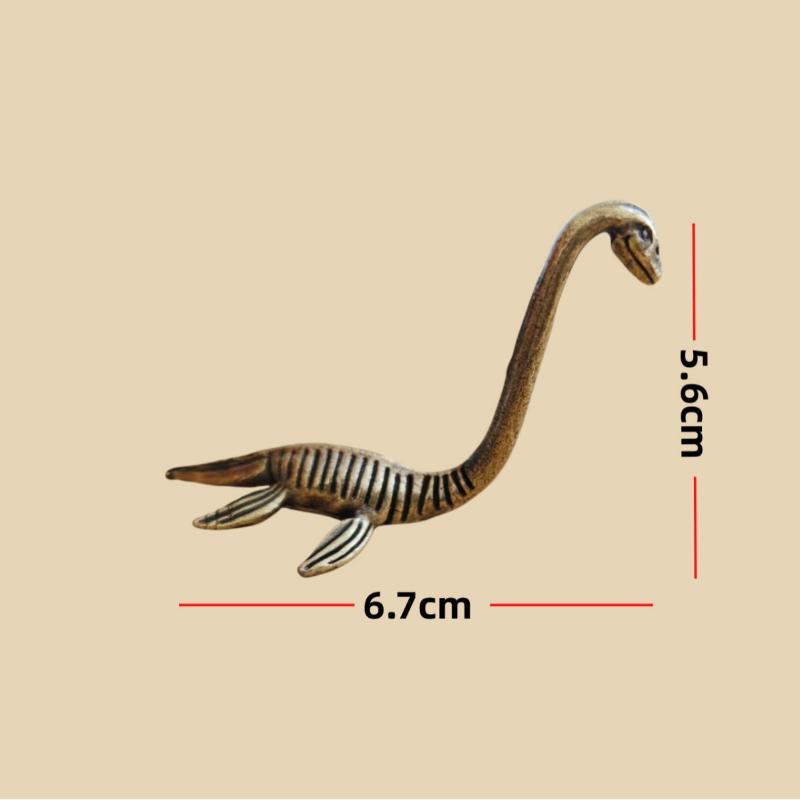 Loch Ness Monster Handmade Figurine 1Pcs Vintage Antique Brass Collectible Ornament for Living Room Desktop Home Decor Gift