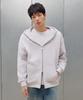 Agod 2_Way Sweat Hooded Zip-Up [White Melange]