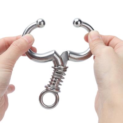 Cattle Nose Ring Stainless Steel Cattle Nose Clamp Bull Cow W Spring Nose Ring for Farm Breeding Accessory