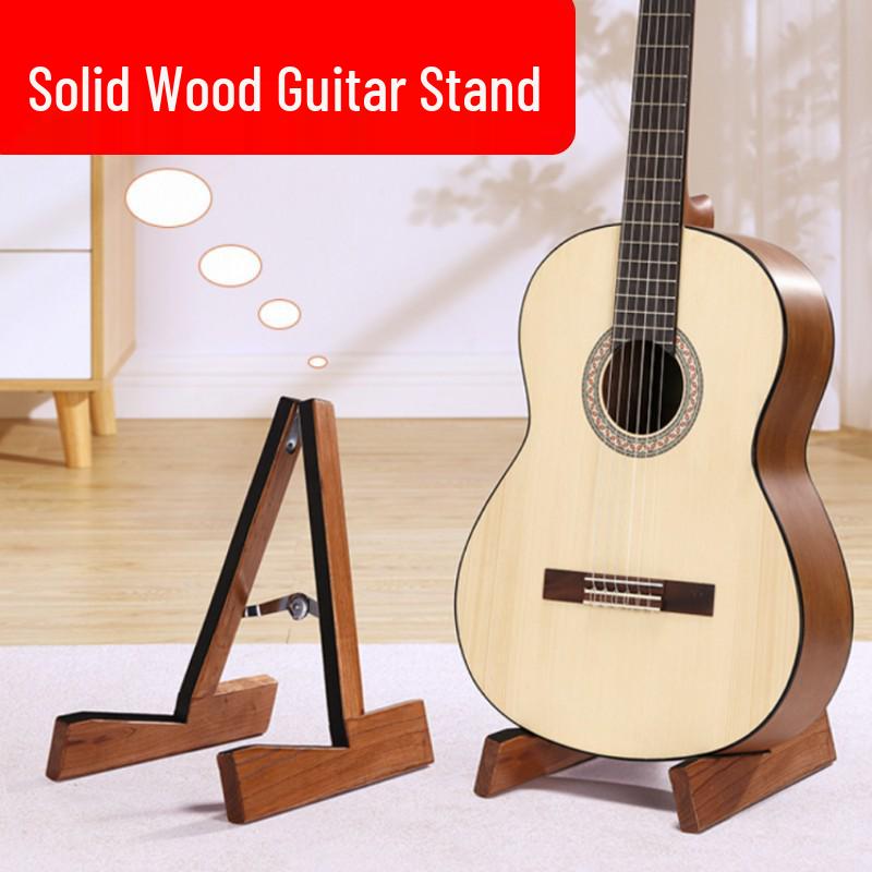 Supporto per Chitarra in Legno Massiccio - Porta Musica Verticale Folk & Classica