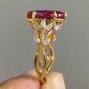 Exquisite Set of Zirconia-studded Ring for Women. Palace-style Leaf and Vine Design Ring. Fashionable and Luxurious Style.