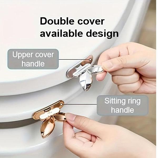 Touchless Toilet Lid Lifter - Self-Adhesive, Easy Install Bathroom Accessory Toilet Paper Holder Toilet Brush And Holder Set