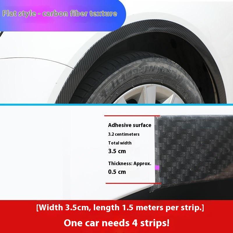 New1Pcs Car Wheel Fenders Horn Arches Carbon Fiber Patterned Car Wheels Tire Arches Decorative Lips Extended Molded Protection