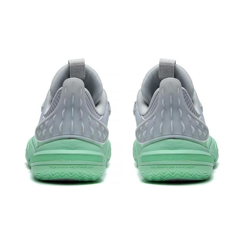 New LiNing All City 11 Youth Cushioning Anti Slip And Wear Resistant Low Top Basketball Shoes Unisex Gray Green ABPT049-1