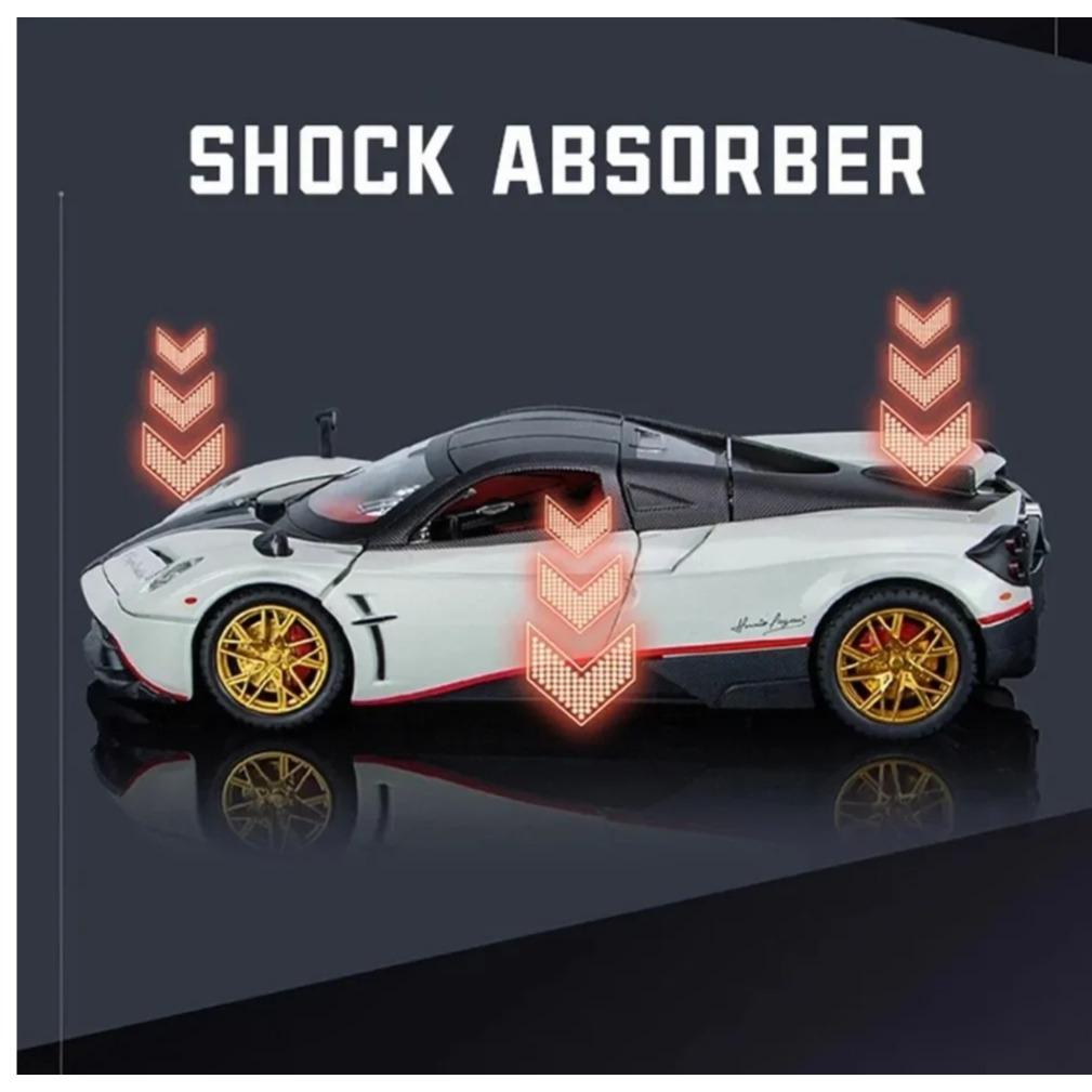 1/24 Pagani Huayra Dinastia Diecast Alloy Car Model Toys 4 Door Opened Sound And Light Pull Back Sports Vehicles For Child Gifts