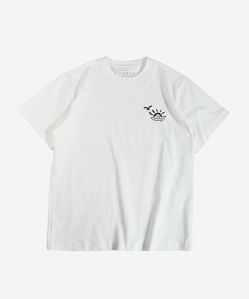 Laipeutaimkollegtibeu Checker Coast Graphic T-Shirt Checker Coast White