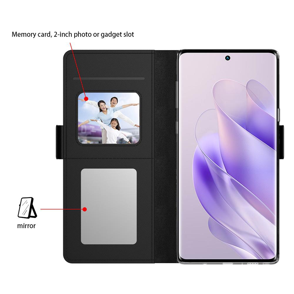 

For Infinix GT 20 Pro 5G Case Card Slots Mirror PU Leather Phone Cover Black