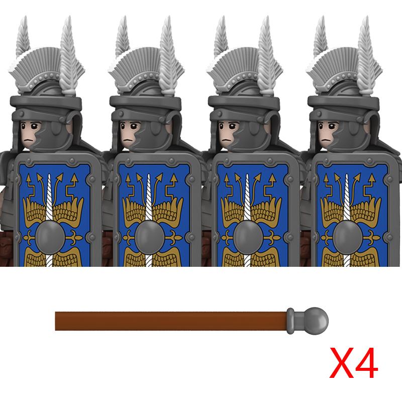Mittelalterliche Militär Rom Legionär Bausteine Königliche Garde Armee Soldatenfiguren Zenturio Adjutant Schild Schwert Steine Spielzeug