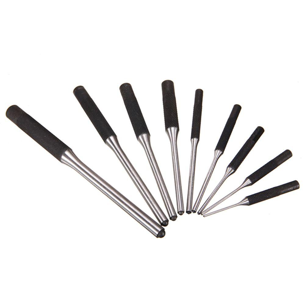 9pcs/Set Multi Size Heavy Duty Round Head Punch Gouge Tools Pin Punch Roll Pins Punch Locator
