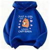 Just A Girl Who Love Capybara Hoodie Kids Cartoon Children's Sweatshirt Hoody for Boys Girls Casual Hoodies Funny Clothes