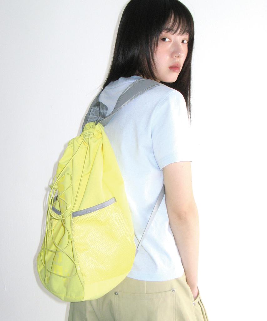 Ames-Worldwide String Casual Back Pack Yellow