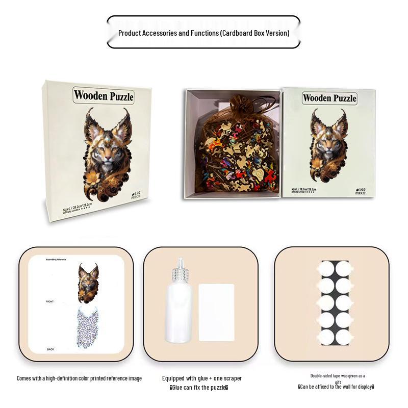HOOLOOG Gilded Cat High-Difficulty Wooden Puzzle & Money Box
