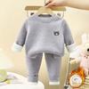 Baby Boy Girl Fleece Thermal Underwear Set With Plush Lining For Winter Warmth
