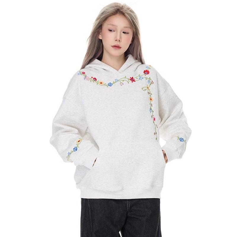 Long Sleeve Oversized Man Hoodies Vintage Floral Casual Loose Spring Autumn Women Pullover Sweatshirt Tops