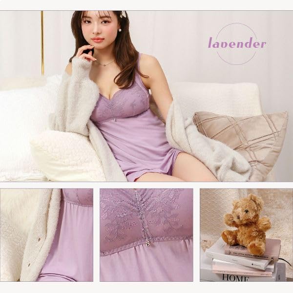 bloomingFLORA Loungewear Pajama Camisole with Night and Size M Set, Cups, Bra, Shorts, One-Piece Set, (CGY-Charcoal Gray, LL)