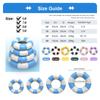 Summer Multicolor Striped Inflatable Swim Ring Thick PVC Leakproof Portable Foldable Pool Float Swimming Circle for Adults Kids