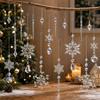 16 Pack 2D Christmas Tree Ornaments Colorful Acrylic Snowflake and Icicle Hanging Decorations for Holiday Xmas Tree