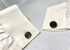 Cartier Double C Logo Pattern Cufflinks Silver 925 Black Vintage Button Style