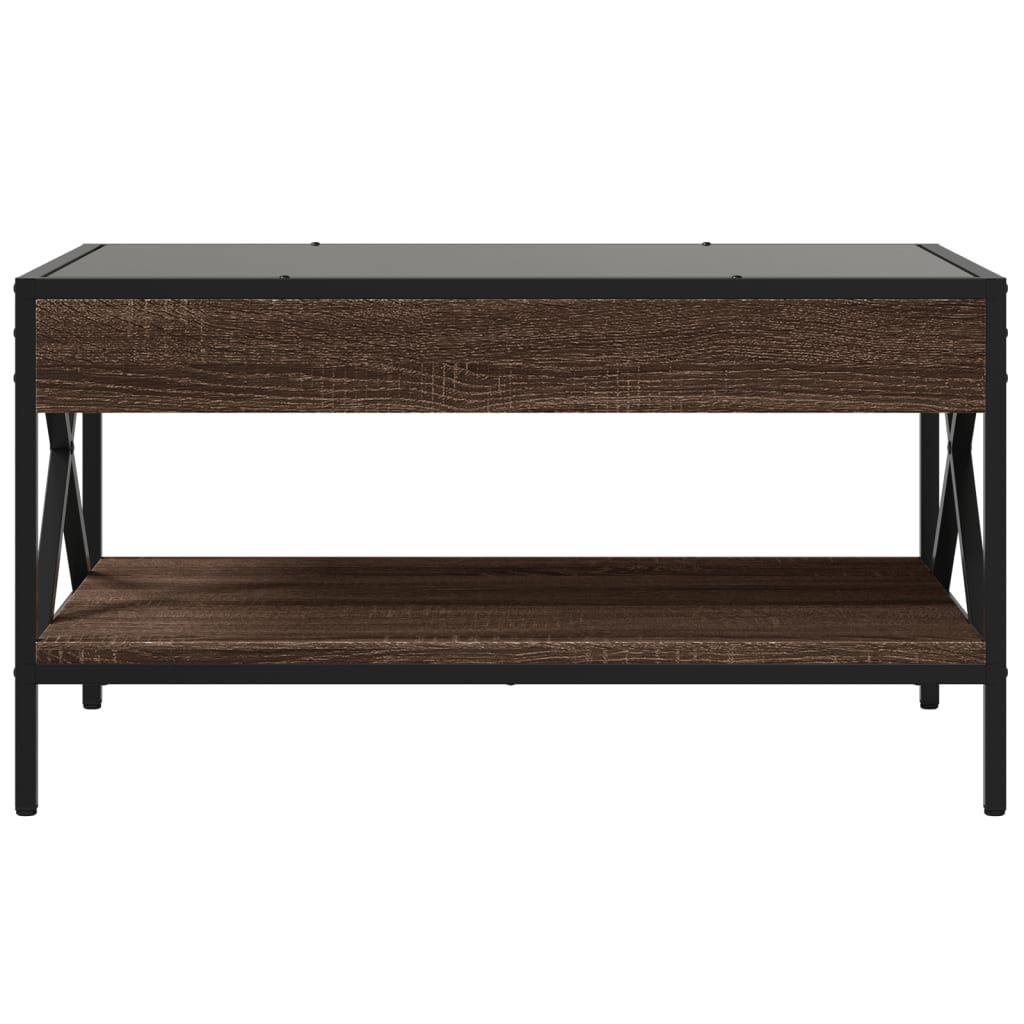 Infinity LED Coffee Table in Brown Oak Effect 70 x 50 x 38 cm