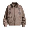 Classic Preppy Style Quilted Collar Patchwork Jacket Men Women Winter Casual Outerwear