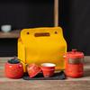 Ceramic Express Cup, One Pot, Three Cups Travel Tea Set, Teapot Activity Souvenir, Convenient Outdoor Set