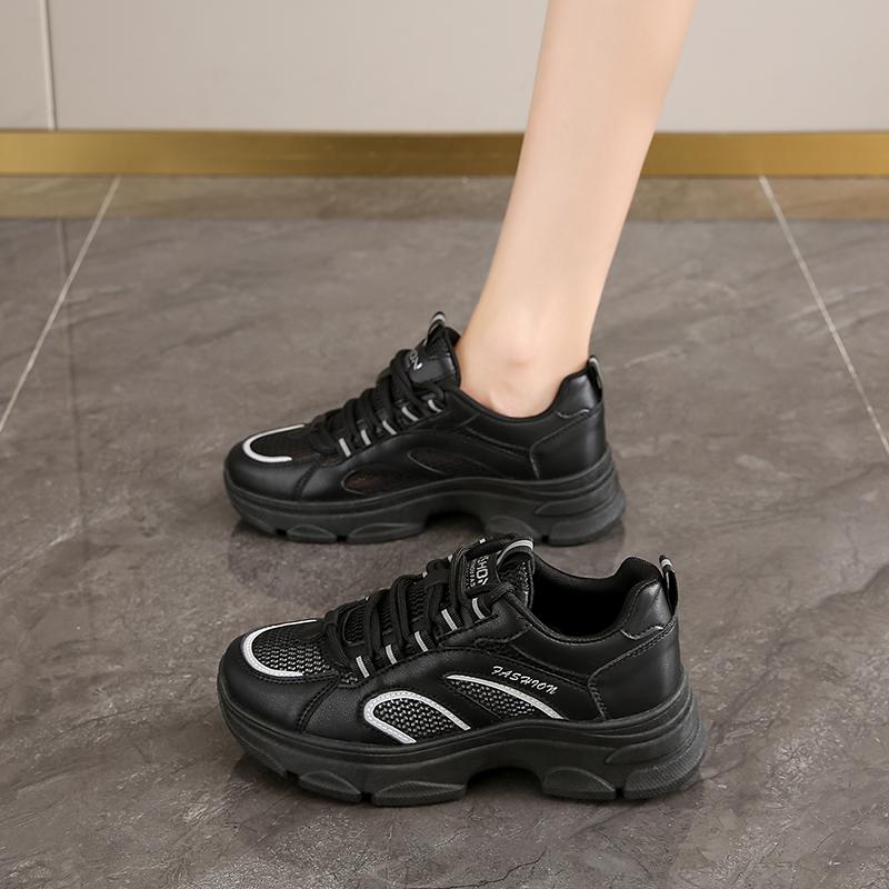

CRLAYDK Women s Chunky Sneakers Summer Mesh Walking Shoes Fashion Casual Sports Platform Ladies Lace Up Anti Slip Tennis 40
