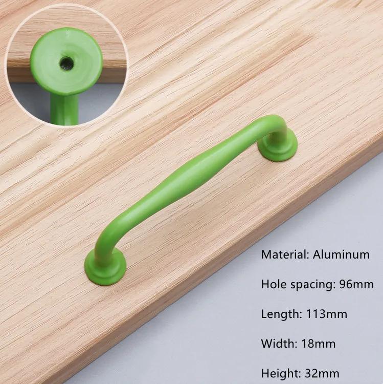 Modern Simple Aluminum Colorful Furniture Handles Children's Room Cabinet Door Handles Drawers Wardrobe Knobs Home Decoration