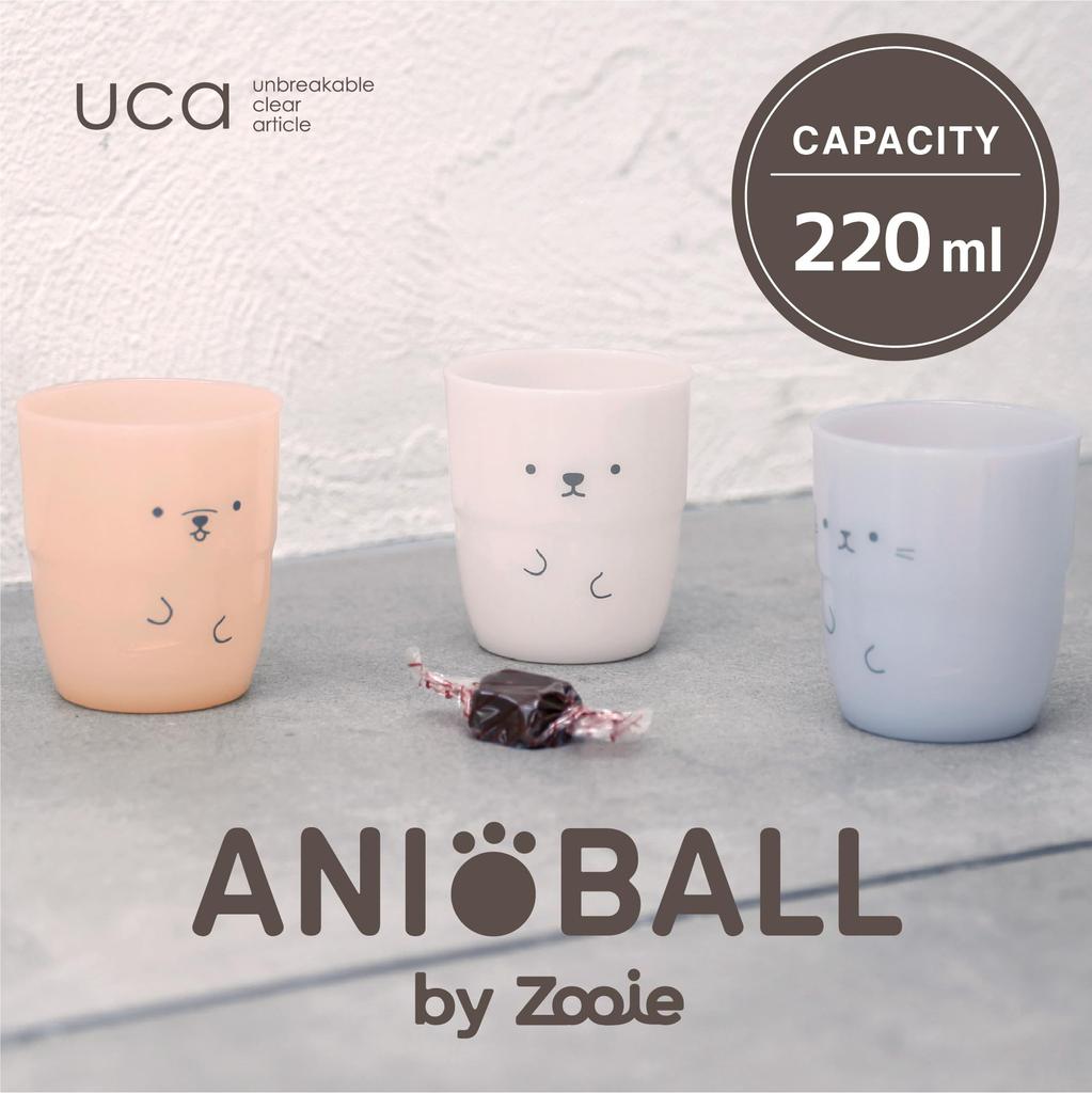 CB Japan Glass Set Polar and Resin Animal ANIBALL Set, 220ml, 3-Piece [Dog, Bear, Cat], Stackable, Shatter-Resistant Tumblers,