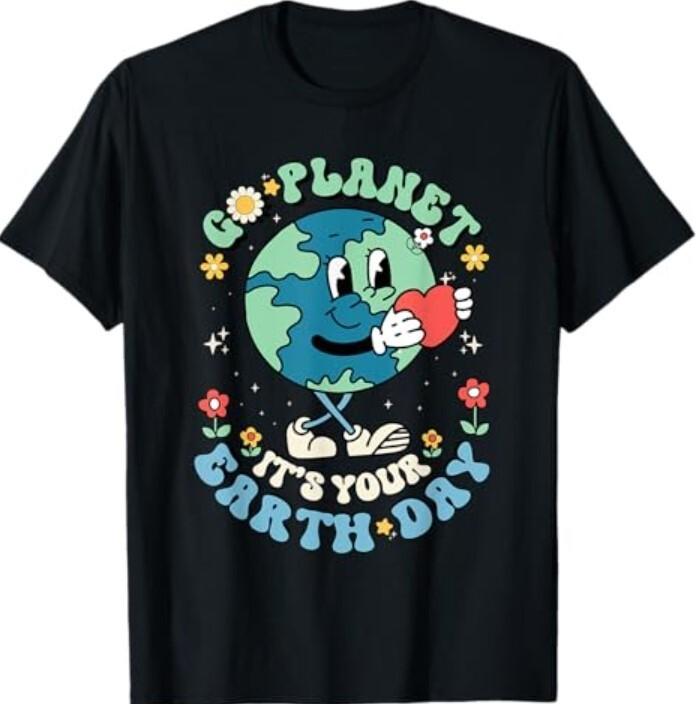 Cute Go Planet Its Your Earth Day 2025 Teacher Kids Groovy T-Shirt Unisex T-Shirt M