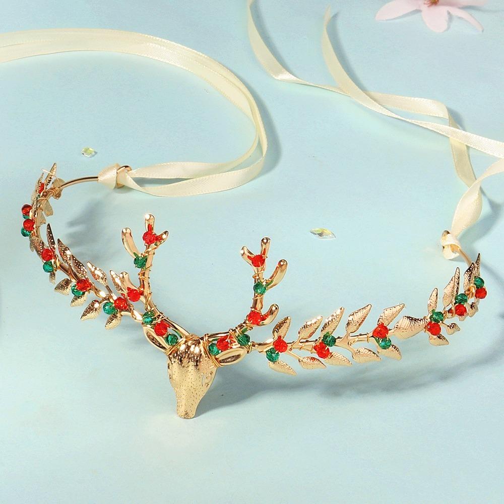 Hair Comb Hairpin Set Crystal Antlers Hairband Vintage Christmas Headband Merry Christmas