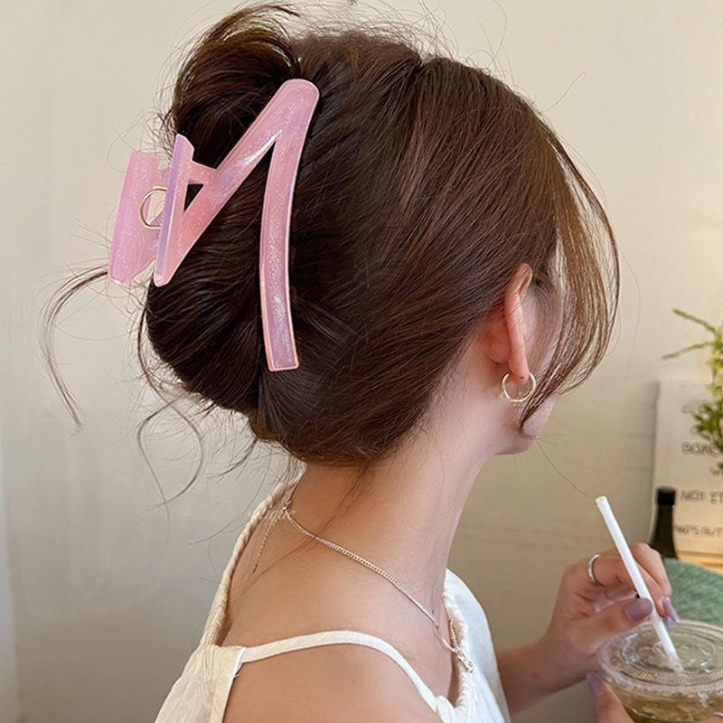 Korean High-End Acrylic Flower Hair Clip for Women - Large Shark Clip for Voluminous Styles