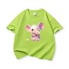 Kids Cotton T Shirt Little Mouse With Daisy Flower Print Crew Neck Short Sleeve Tee Casual Boys Girls Summer Tops