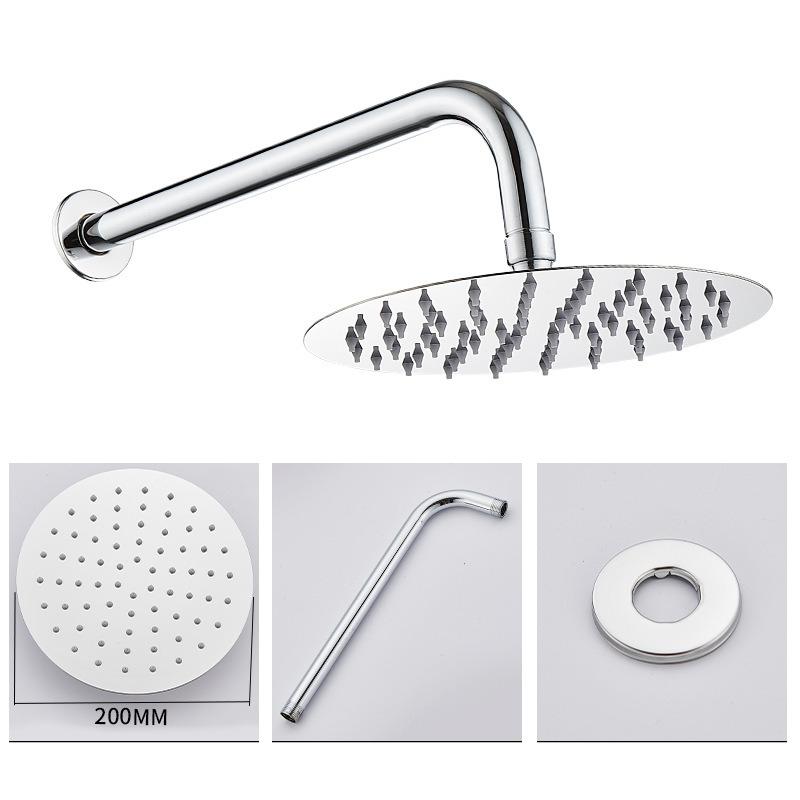 Stainless Steel Top Spray Shower Rod Electroplated Thickened Pressure-enhanced Shower Head Sprayer Shower Accessories